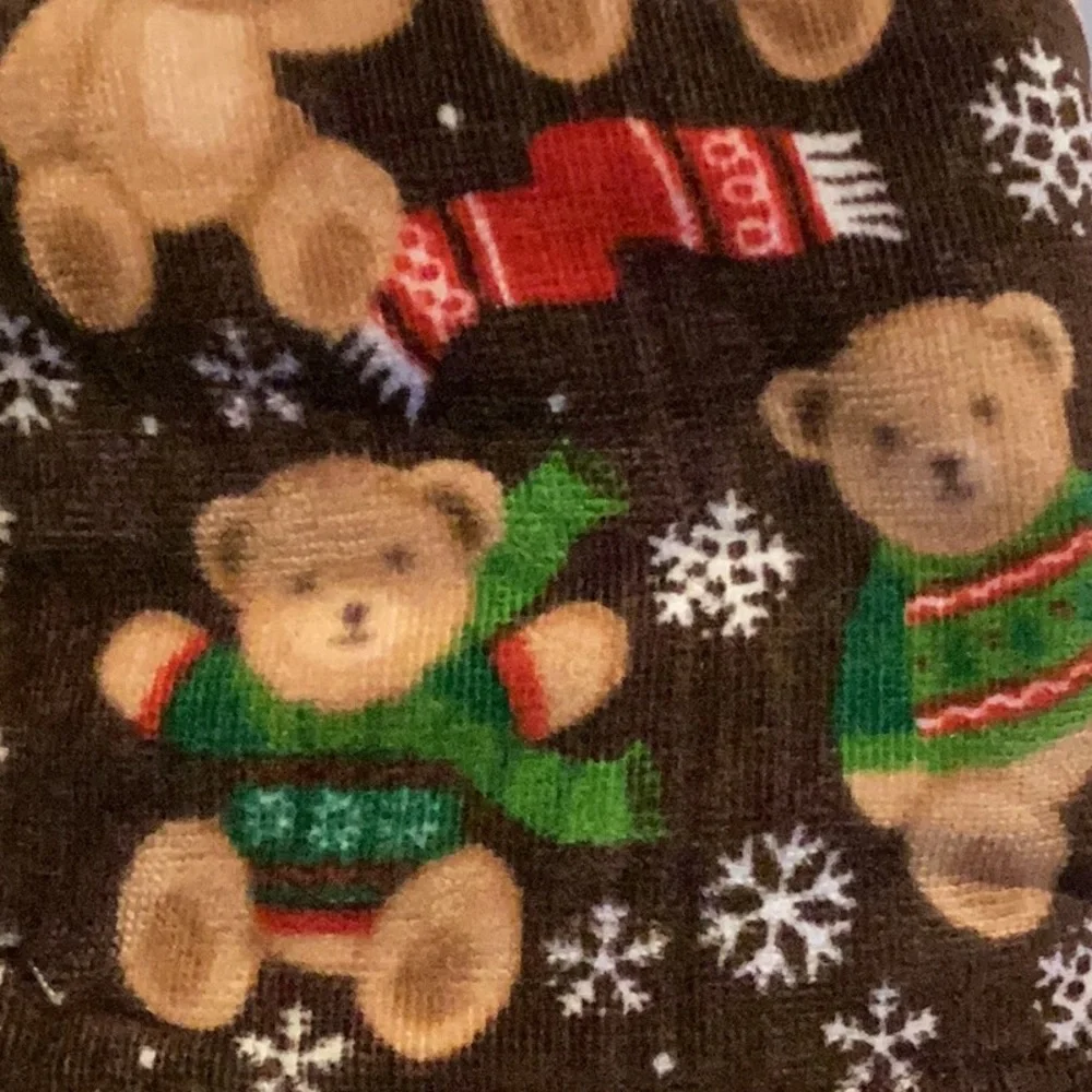 Cynthia Rowley Christmas Teddy Bear Hand Towels - set of 2